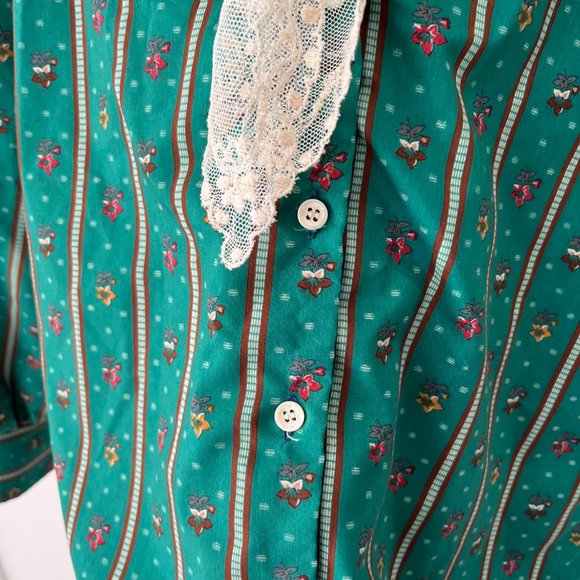 Rare Levi's Levi Strauss & Co Western Button Down Top Lace Size 10 Vintage - Picture 4 of 13